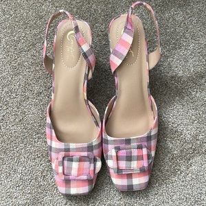 Pink Plaid Heels